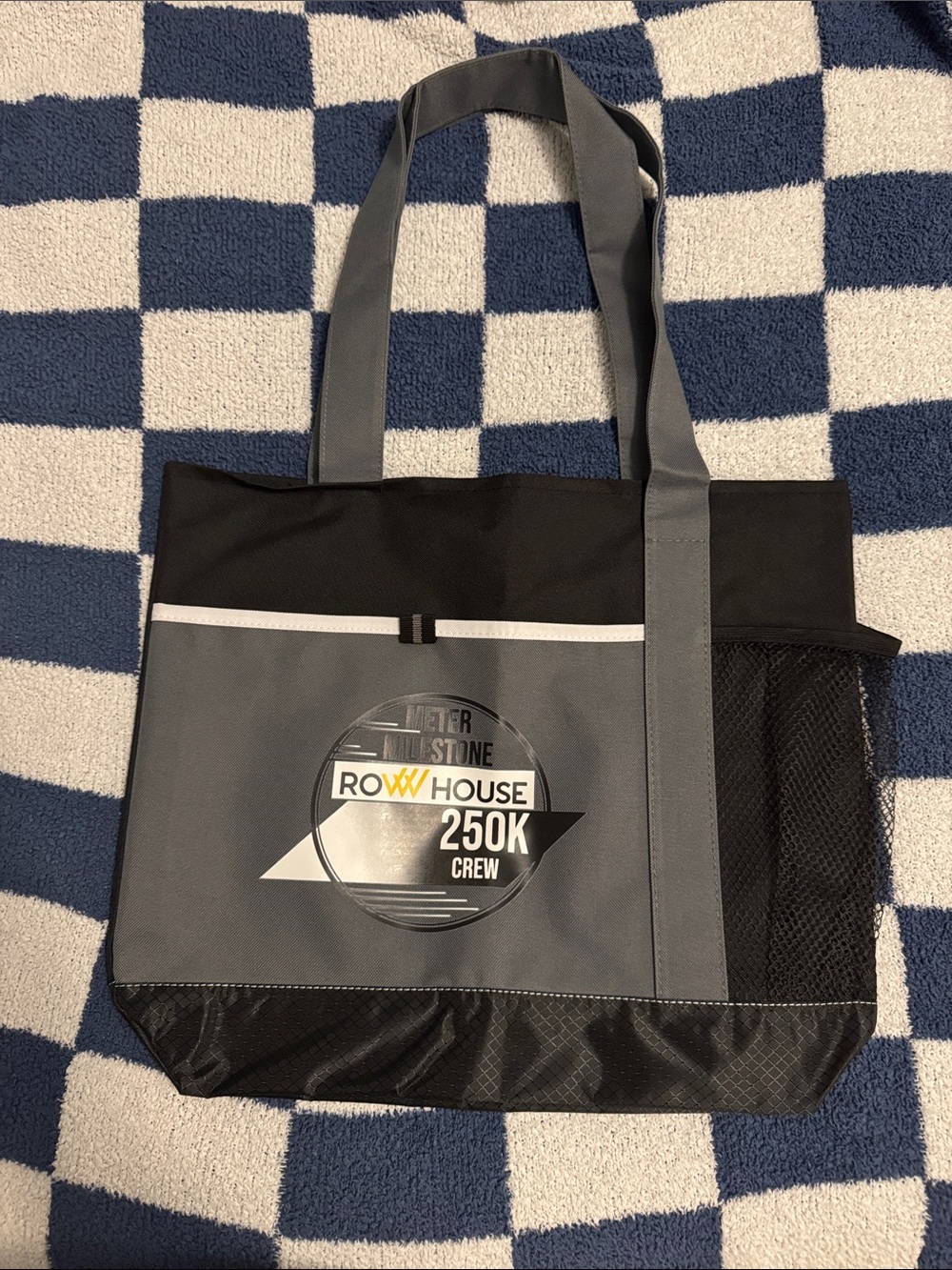 Rowhouse 250k Crew Gray & Black Tote Bag